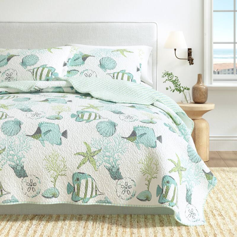 Linery & Co. Coastal Microfiber Quilt Set With Shams