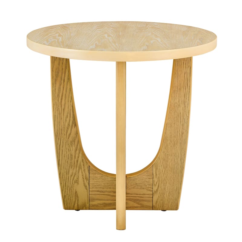 25" Round End Table, Wooden Side Table, Night Stand for Living Room ,Reception Room