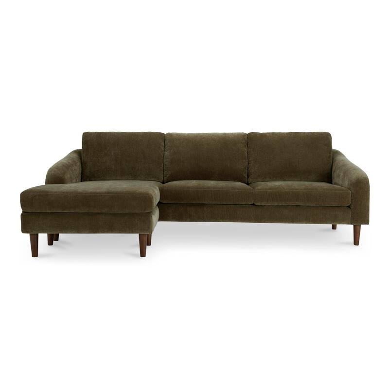 NADAAL STUDIOS Drew, Sectional with Reversible Chaise, Dark Brown - 98 X 59.2 X 33.5 - Green