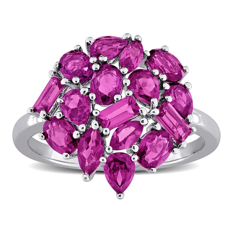 Miadora Multi-Shape Gemstone Cluster Ring Sterling Silver