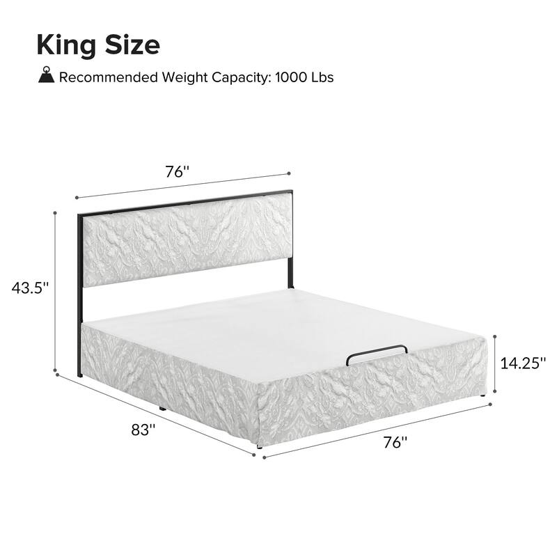 Oliver Modern Washable Slipcover Bed Upholstered Metal by HULALA HOME