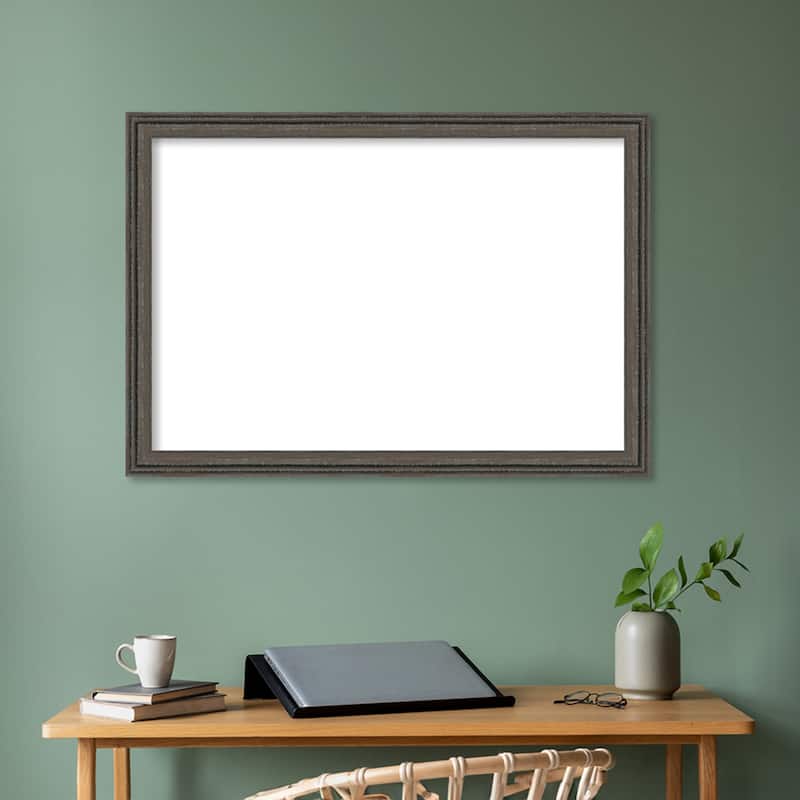 Amanti Art Upcycled Brown Grey Framed Dry Erase Magnetic Board