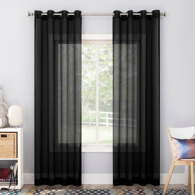 No. 918 Calypso Voile Sheer Grommet Curtain Panel, Single Panel