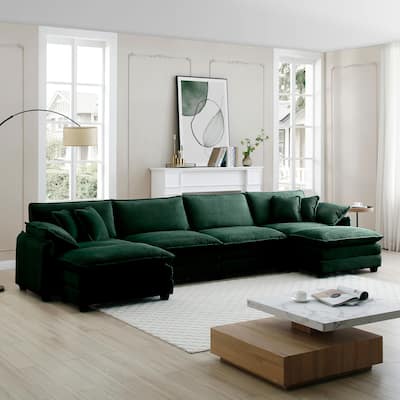 Over Size Flexible Combinations Modular Sofa Set with Ottomans