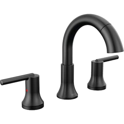 Delta Trinsic 1.2 GPM Widespread Bathroom Faucet with Pull Down Wand and Push Pop-Up Drain Assembly