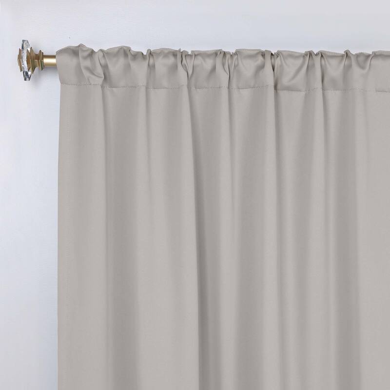 Superior Solid Room‑Darkening Curtain Panels (Set of 2) Machine Washable, Thermal & Noise‑Reducing, Back‑Tab Header