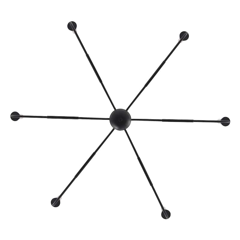 Radiant 6 Light Modern Farmhouse Chandelier - Black - 42"D x 42"W x 79"H