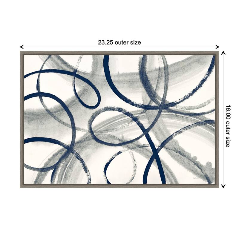 Calligraphia with Navy by Sue Schlabach Framed Canvas Art