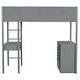 preview thumbnail 7 of 16, Grey Teddy Fleece Loft Bed with Stroage Drawers & Desk, Twin