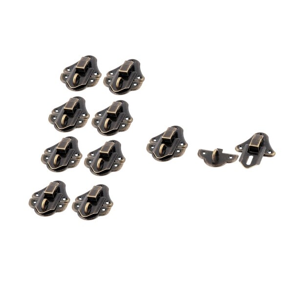 Wooden Boxes Jewelry Case Metal Screw Mounted Box Latch Hasp Bronze Tone 10pcs