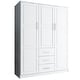 preview thumbnail 30 of 38, Palace Imports 100% Solid Wood Cosmo 3-Door Wardrobe Armoire with Solid Wood or Mirrored Doors