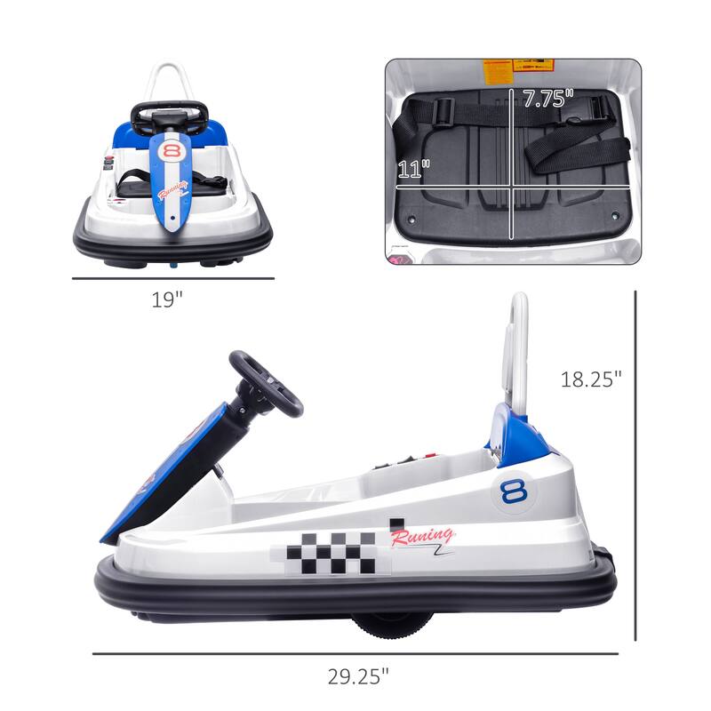 Aosom Bumper Car for Kids, 360° Rotation 6V Electric Ride on Bumper