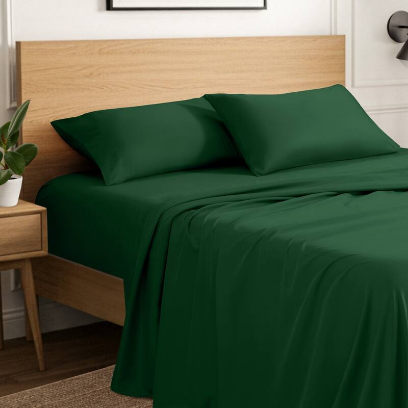 Ivy Union Microfiber Sheet Set - Deep Pocket - Queen - Forest Green