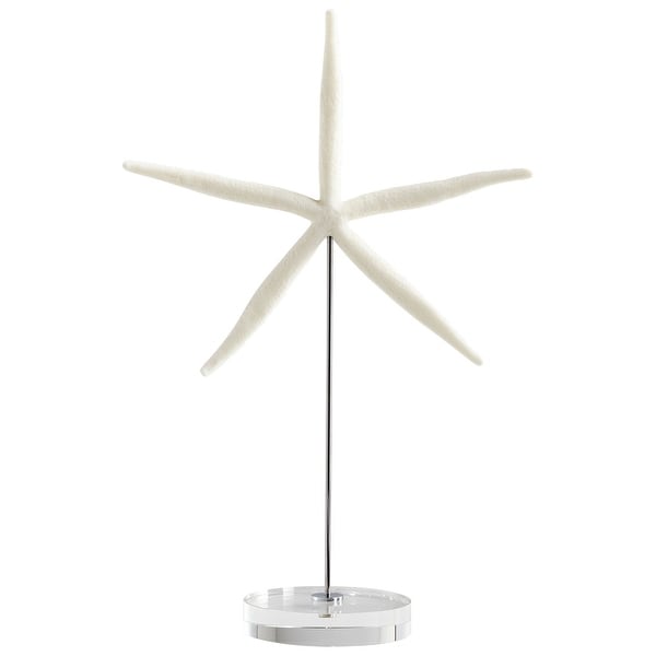 Cyan Design 09125 Under The Sea Crystal, Iron and Resin Starfish Statue - White
