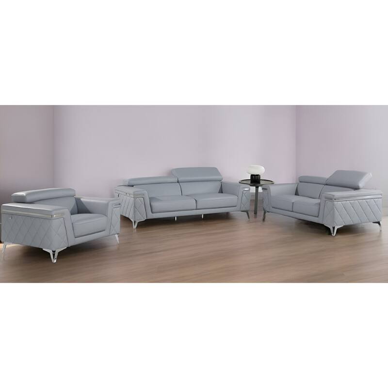 HomeRoots Three Piece Indoor Blue Five Person Seating Set