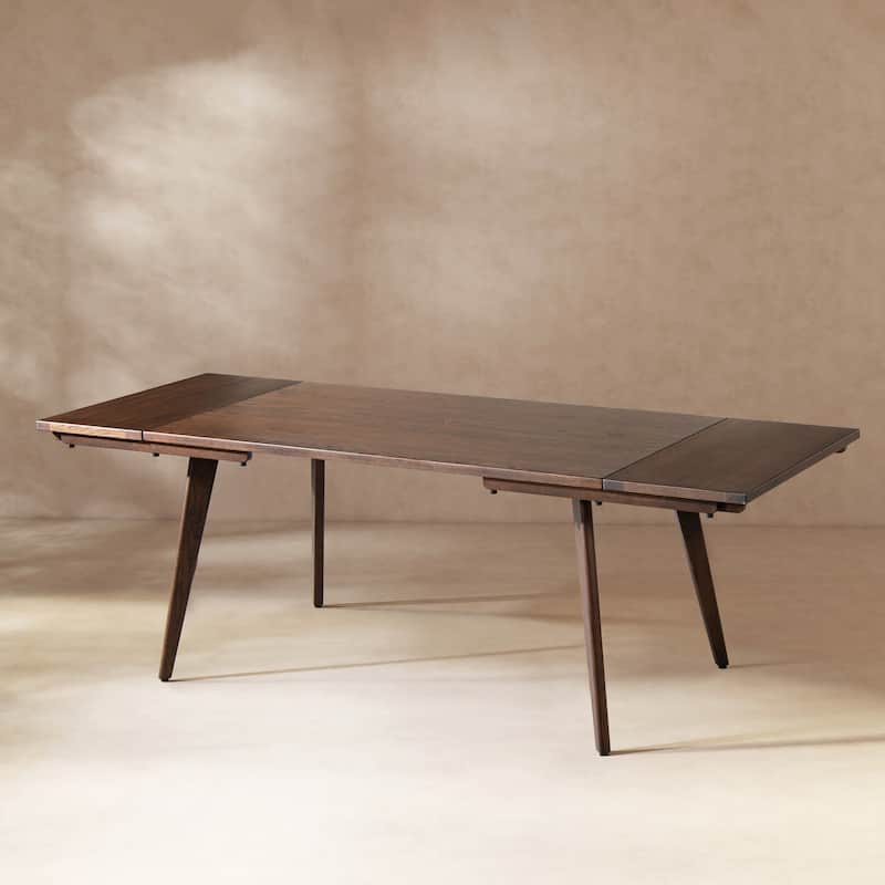 Jennifer Taylor Home Capri Solid Red Oak Wood Extendable Leaf Dining Table - Dark Brown - 6-8 Seats