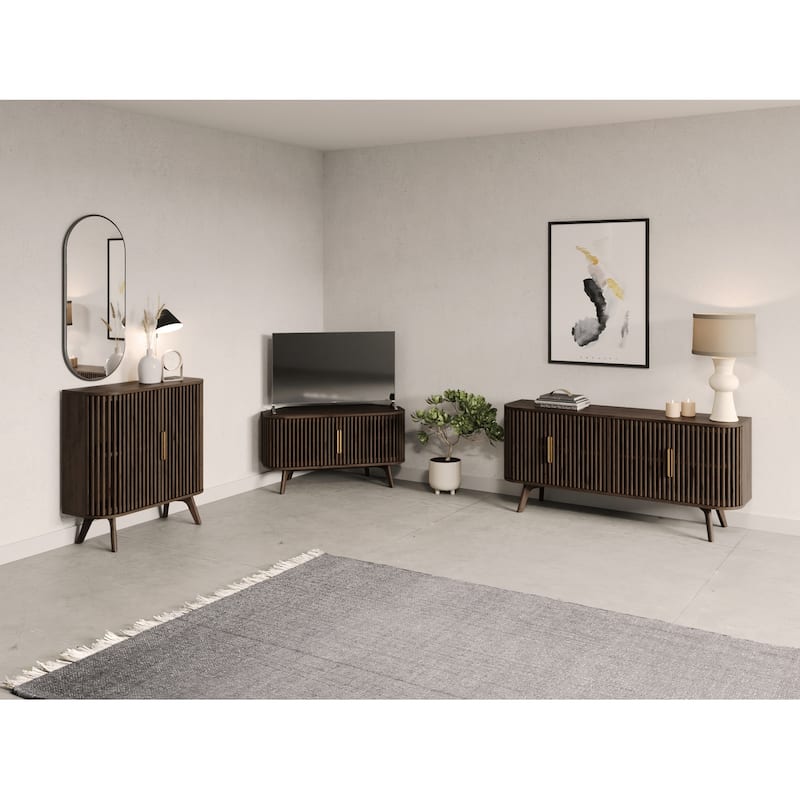 Studio London Sierra 2-Door Mid Century Cabinet 37" Wood with Shelves