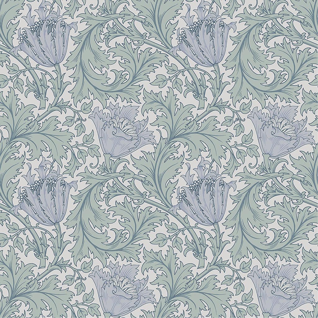 A-Street Prints Anemone Blue Floral Trail Wallpaper