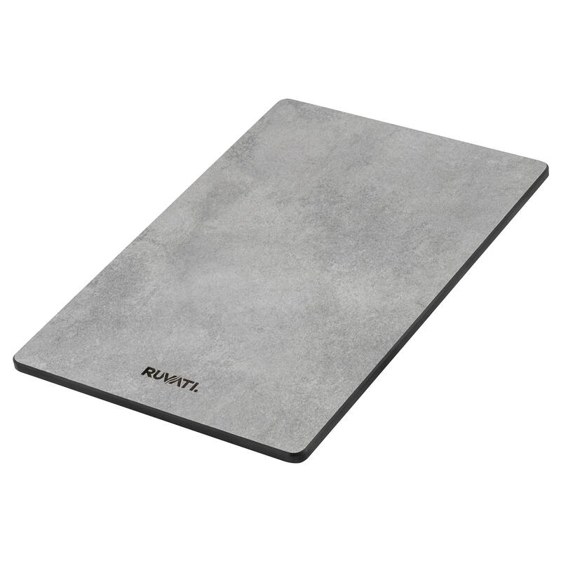Ruvati 33-inch Matte Gray Granite Farmhouse Workstation Apron-front Composite Kitchen Sink - 33" x 20-1/2? - 33" x 20-1/2″