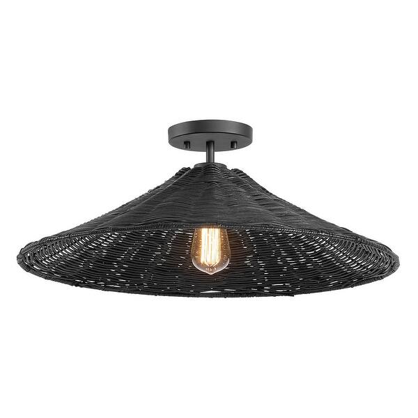 Trade Winds Lighting 1-Light Wicker Ceiling Light - Bed Bath & Beyond ...