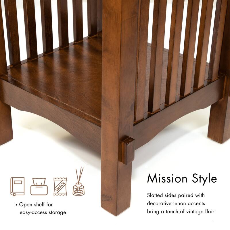 Skiff Mission Oak 16-inch Wood 1-Shelf Side Table by Furniture of America