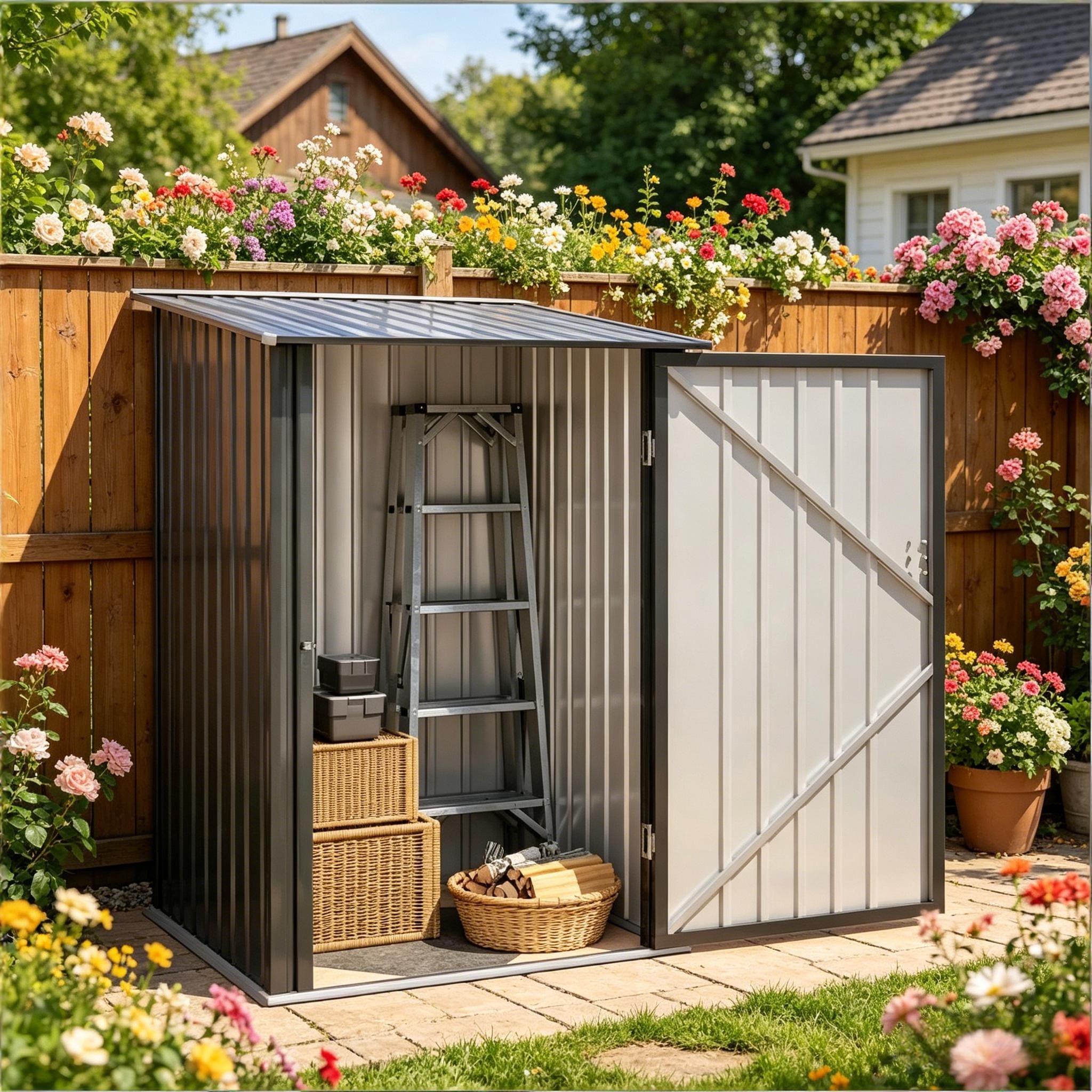Lockable Tool Shed,Small Shed,Metal Garden Shed,Outdoor Shed