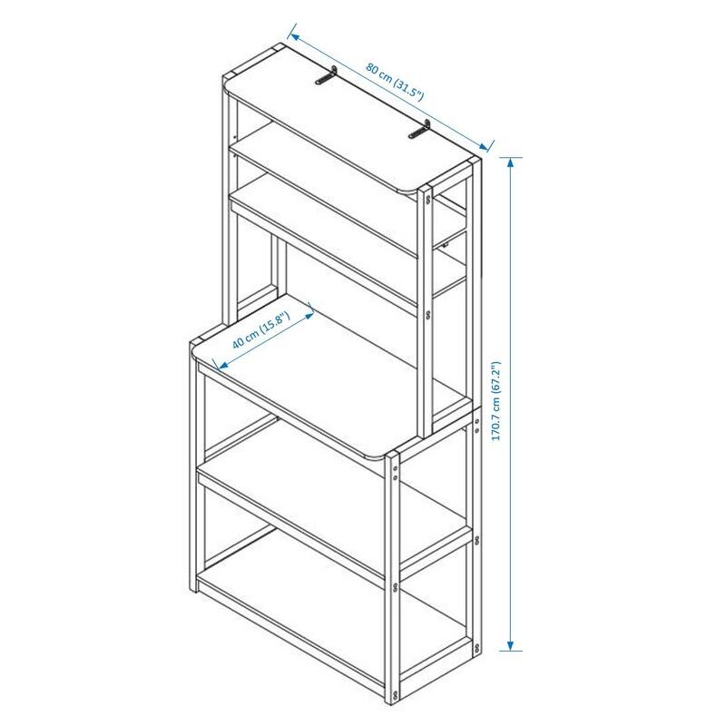 31.5" 5-Tier Bakers Rack for Kitchen with Storage, Coffee Bar, Kitchen Shelves, Microwave Stand