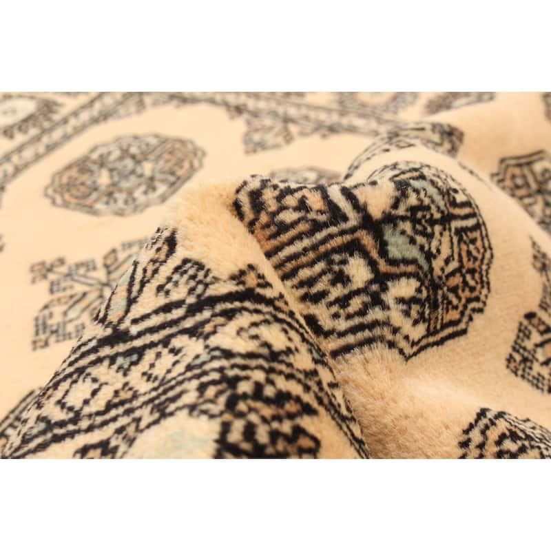 ECARPETGALLERY Hand-knotted Peshawar Bokhara Beige Wool Rug - 3'1 x 4'10