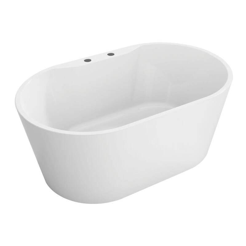 Kingston Brass VT7DE553423 Aqua Eden 55" Free Standing Acrylic Soaking - Glossy White