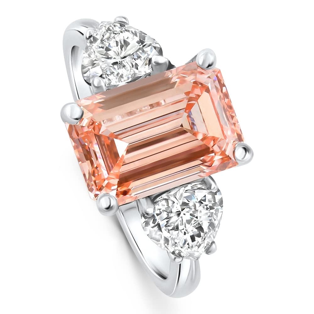 Certified 3.90Ct Fancy Vivid Pink Diamond Engagement Ring Gold Lab Grown
