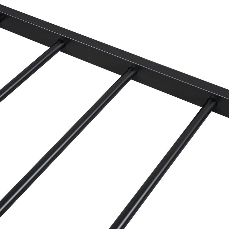 Full Size Metal Platform Bed with Two Drawers and House-Shaped Headboard