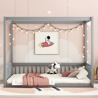 Full Size Canopy Floor Bed