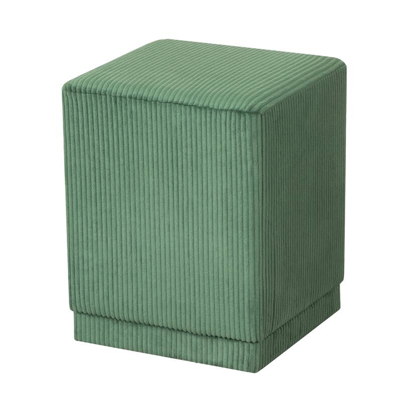 Adeco Ottoman Footrest Vanity Stool Gold Trim Footstool