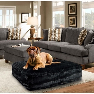Espresso 4XL Furhaven Pet Dog Bed Orthopedic Goliath Quilted Faux Fur and Velvet Chaise Lounge Living Room Couch Pet Bed with Removable Cover for Dogs and Cats