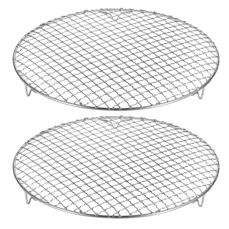 2pcs Round Cooking Rack 12" 201 Stainless Steel Barbecue Grill with 20mm Legs - 12 Inch