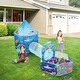 preview thumbnail 11 of 10, Multi Color Kids Tent Tunnel Set, 3 Piece Polyester Playhouse with Ball Pit - 39.4” L x 50” H
