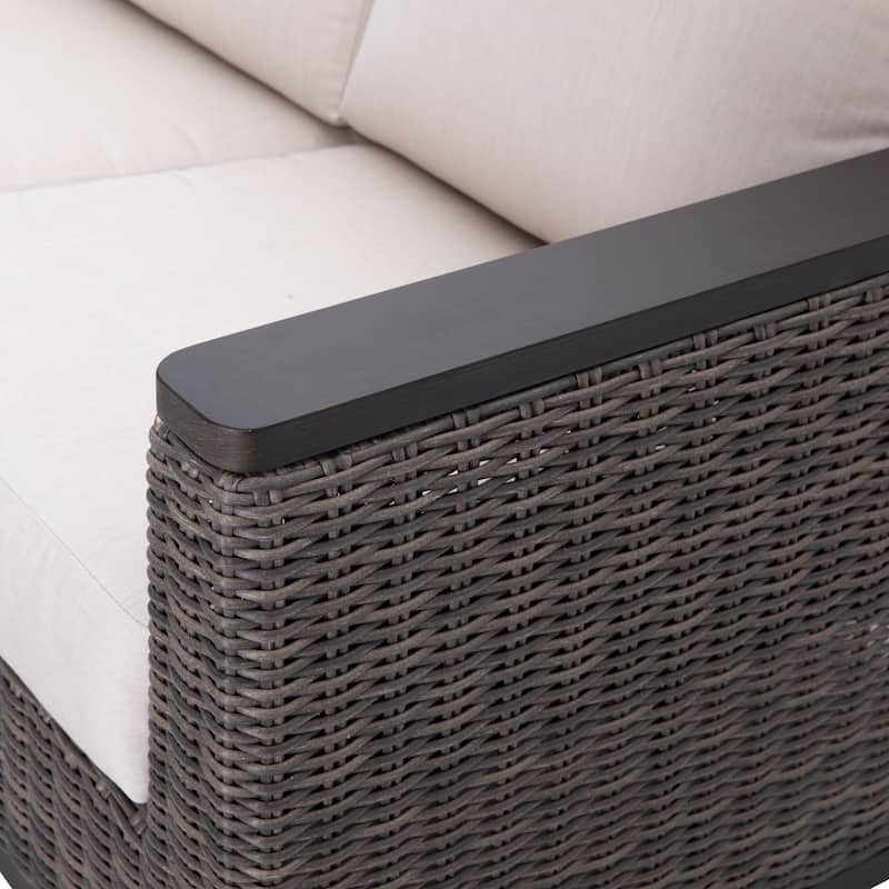 Beaufort 4-Piece Outdoor Wicker and Aluminum Sectional Sofa