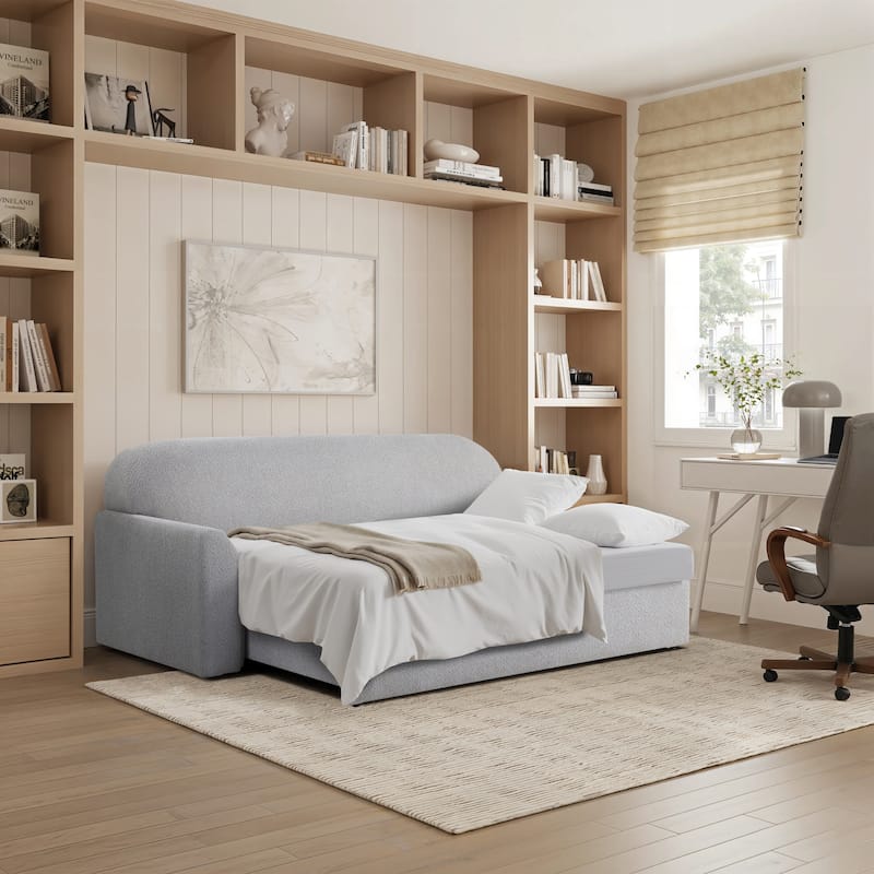 Serta Whitmore Convertible Sofa in Boucle Fabric