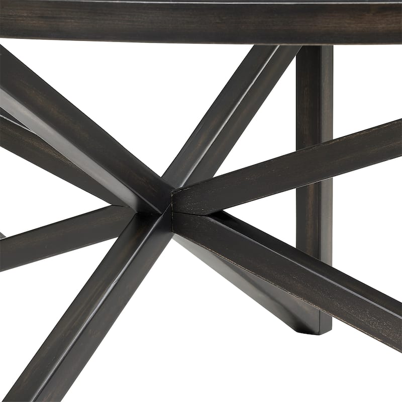 Modern simple glass coffee table, tempered glass coffee table solid wood base round transparent glass top