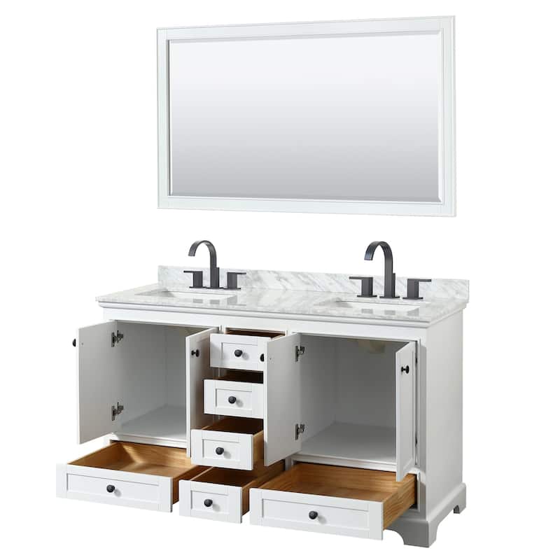 Wyndham Collection Deborah 60" Free Standing Double Vanity Set with