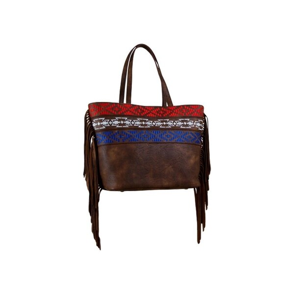Catchfly Western Handbag Womens Tote Simone Fringe Brown Red 1769522 ...