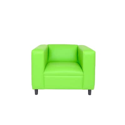 HomeRoots 36" Neon Green And Black Faux Leather Arm Chair - 36