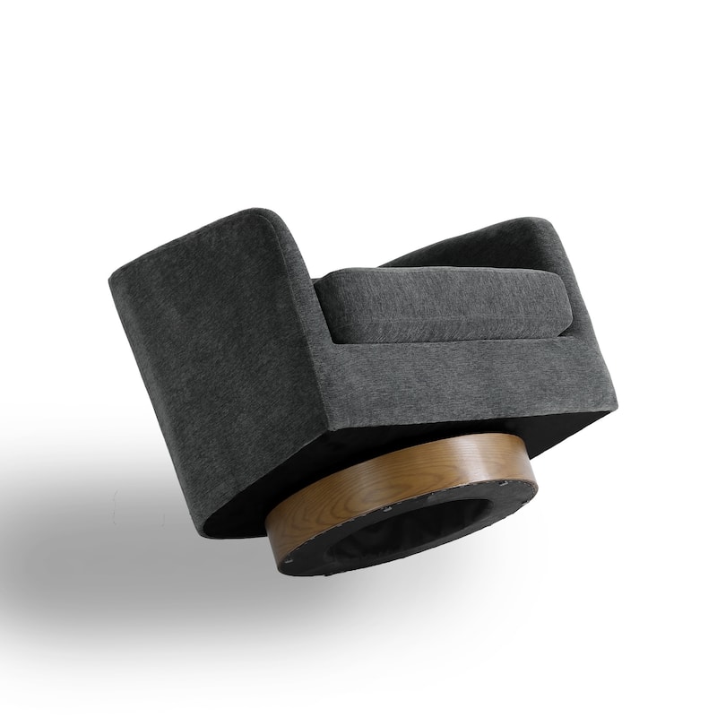 2 Set Modern Wide Round Swivel Accent Barrel Chairs