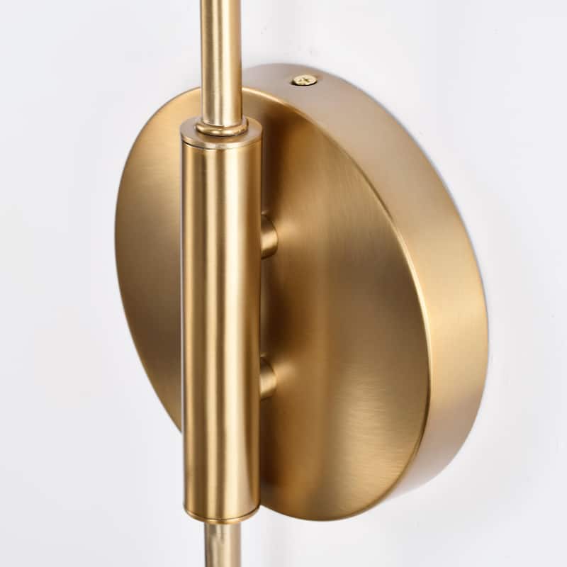 Trilby 2 Light Wall Sconce Matte Black with Burnished Brass