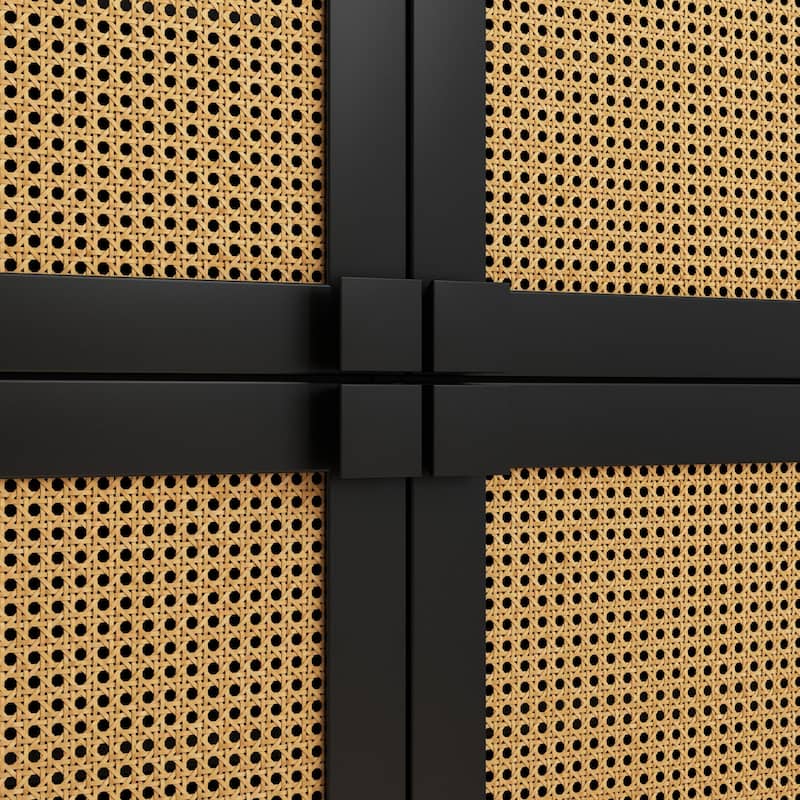 Rattan Mesh Storage Cabinet - N/A