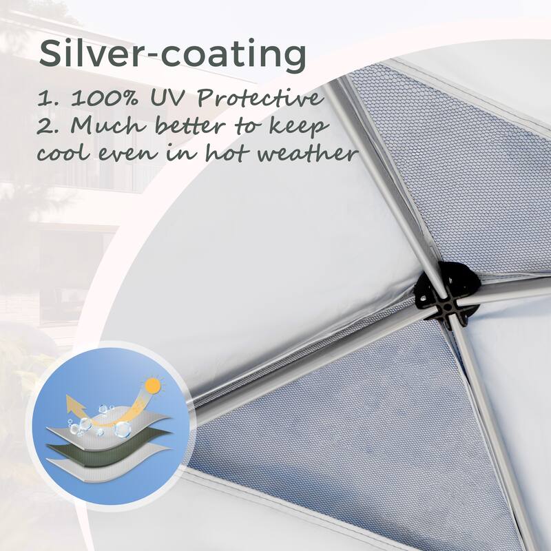 10x10 Pop-up Canopy Portable Lightweight FoldingTent, Adjustable Height Instant Gazebo Canopy with Wheeled Bag