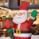 preview thumbnail 3 of 14, Fraser Hill Farm 10-Ft. Tall Santa Claus Holding a Gift, Blow Up Inflatable with Lights and Storage Bag