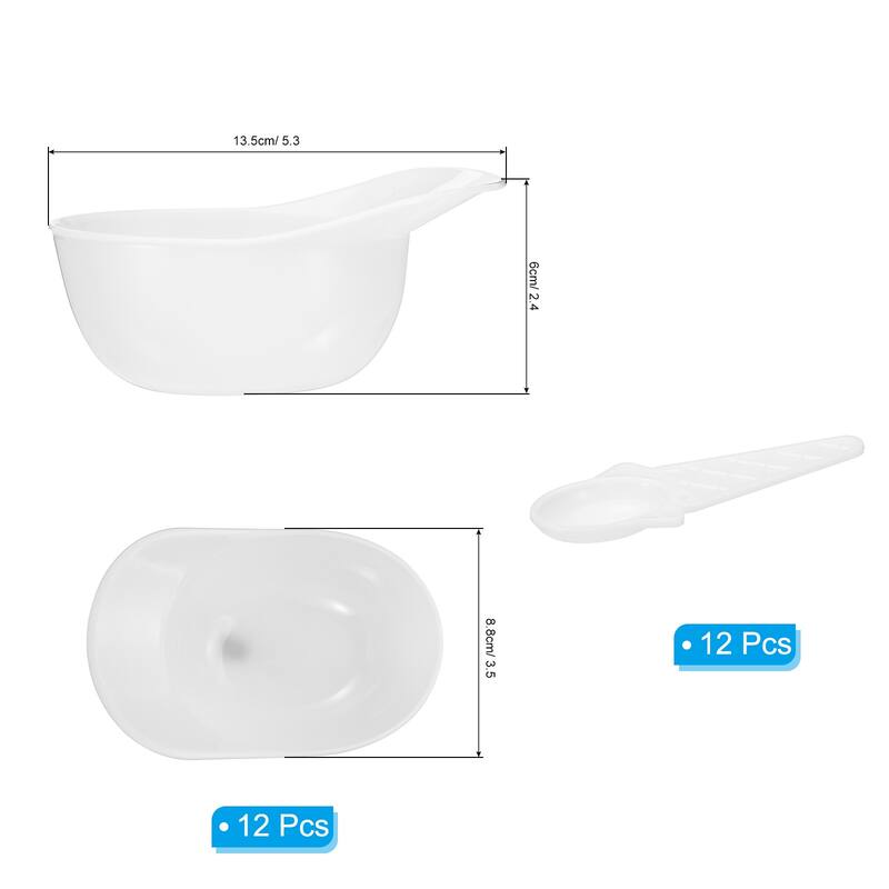 12 Set Ice Cream Bowls and Spoons Set, 8oz Baseball Cap Ice Cream Bowl - White
