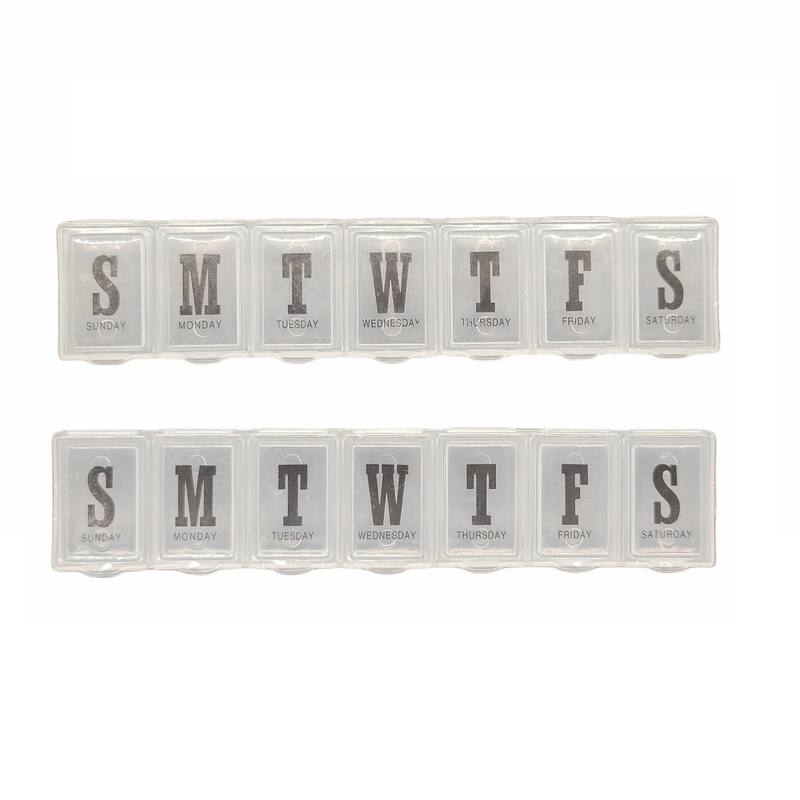 Handy Housewares 7 Day Pill Box 2 Pack Set - Keeps Your Pills Organized