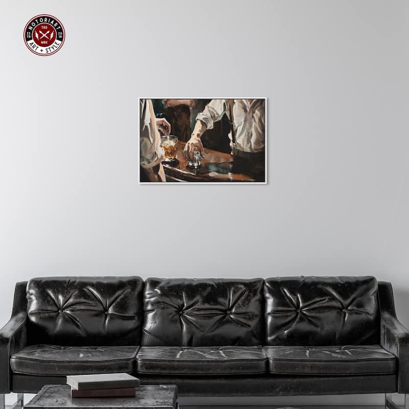 Notoriart Together For Drinks Framed Bar Cart Art For Men